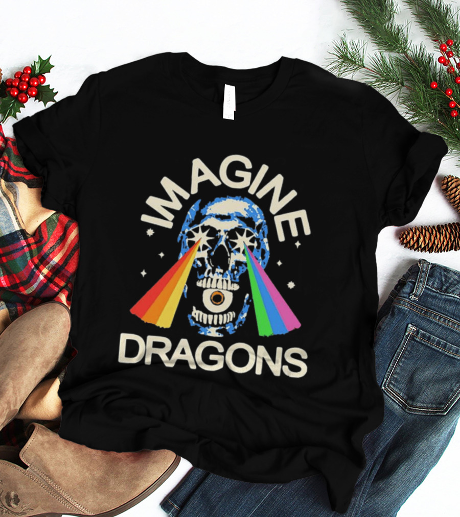 Imagine Dragons Skull Rainbow Eyes Spectrum Vision T-Shirt