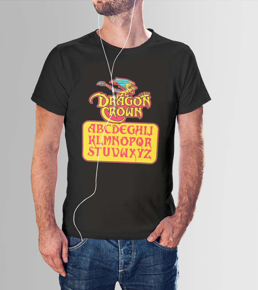 Dragon Crown Alphabet With Colorful Dragon Art And Bold Letters T-Shirt