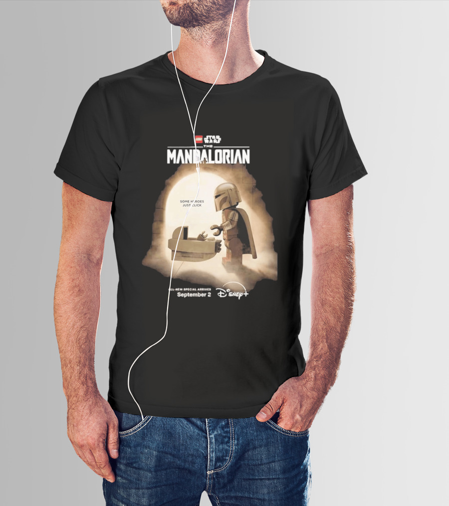 LEGO Star Wars The Mandalorian Some Heroes Just Click Disney Plus September 2026 T-Shirt