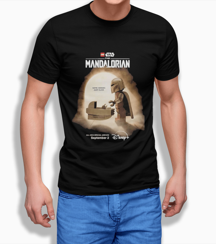 LEGO Star Wars The Mandalorian Some Heroes Just Click Disney Plus September 2026 T-Shirt