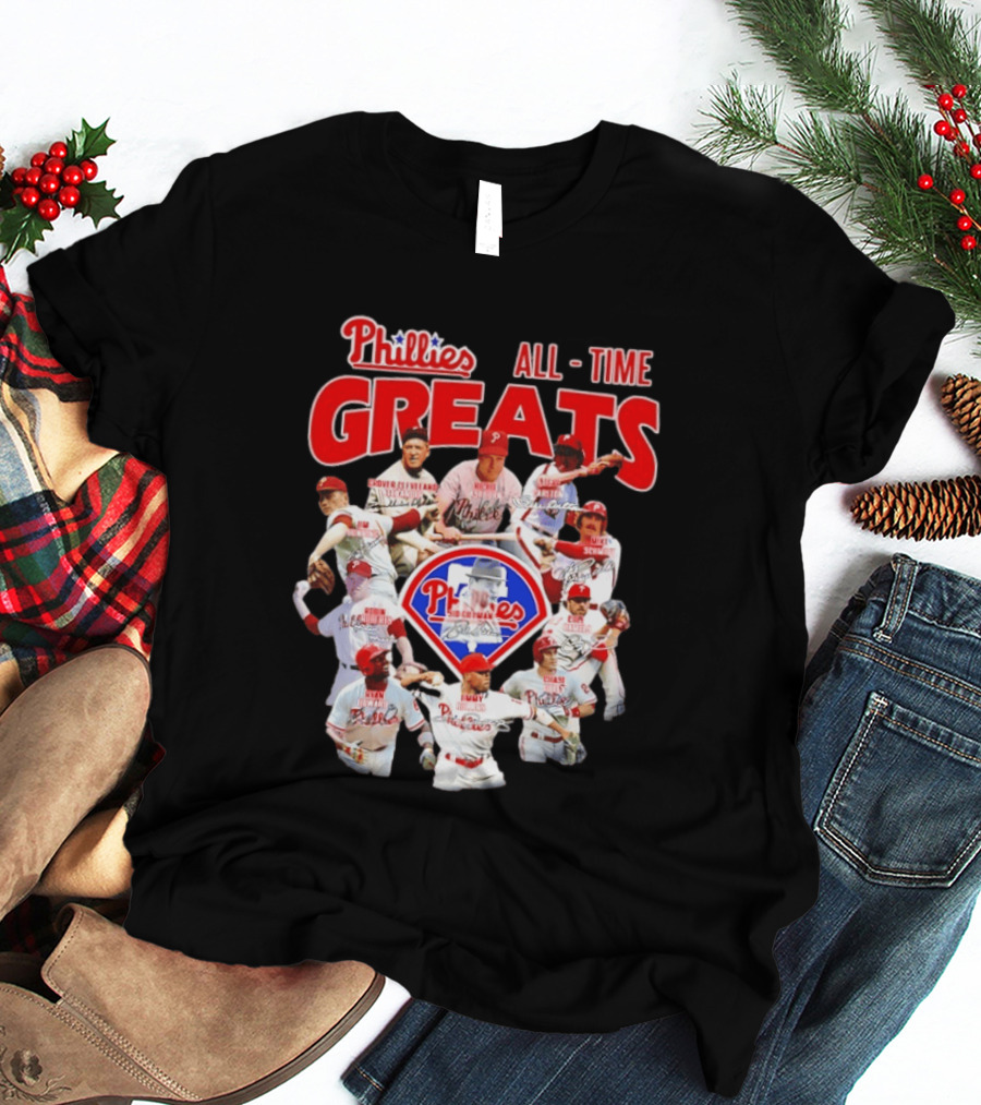 Philadelphia Phillies All Time Greats Baseball Legends Team T-Shirt