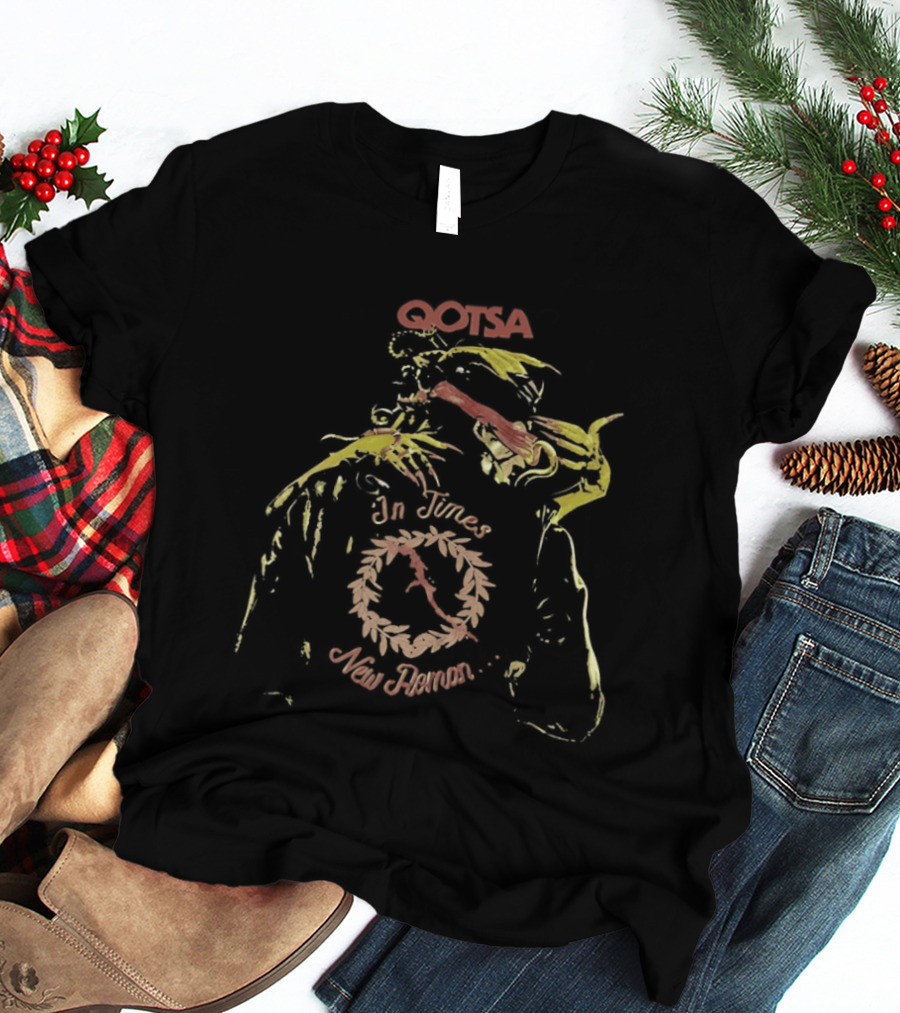 QOTSA In Times New Roman Band Circular Hand Pointer T-Shirt