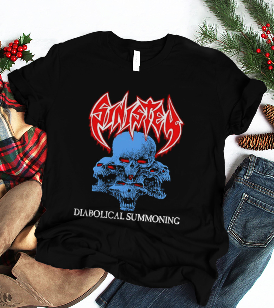 Sinister Diabolical Summoning Death Metal Skulls T-Shirt