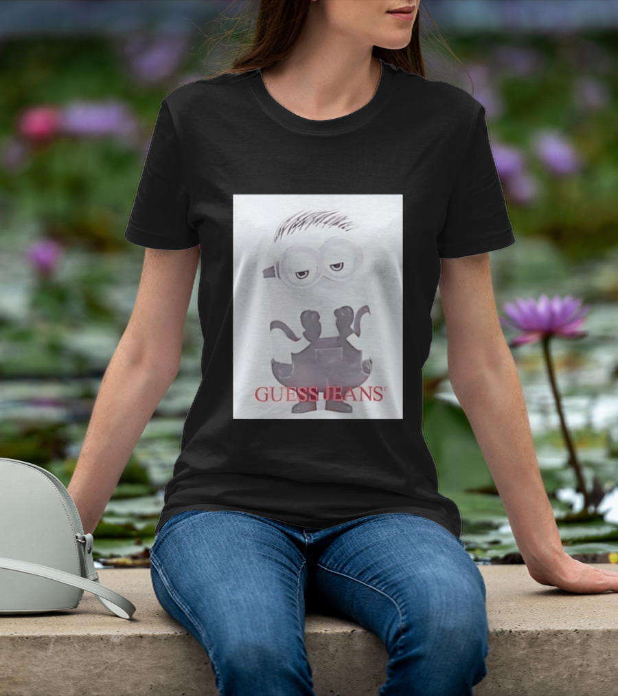 Minion Guess Jeans Despicable Me Goggle Wearing Cartoon T-Shirt