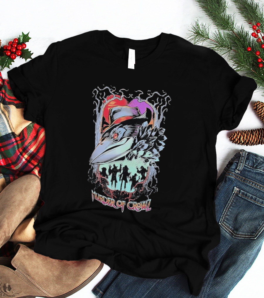 Murder Of Crowlz Gothic Raven Dark Mystical Forest Artifacts T-Shirt