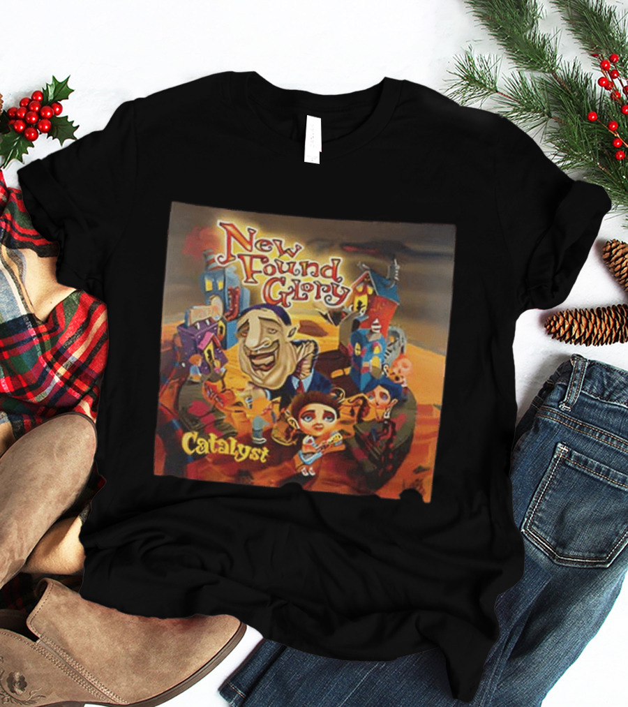 New Found Glory Catalyst Album Artwork With Cartoon Characters T-Shirt