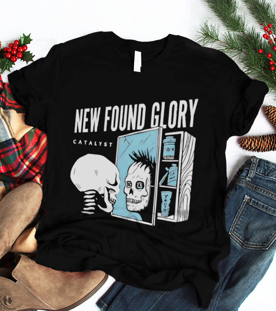 New Found Glory Catalyst Reflective Skull Punk Rock Alternative T-Shirt