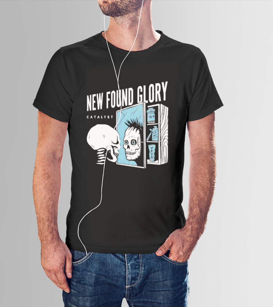 New Found Glory Catalyst Reflective Skull Punk Rock Alternative T-Shirt