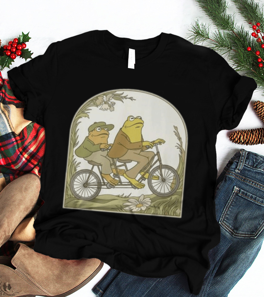 Frog And Toad Riding Tandem Bicycle T-Shirt