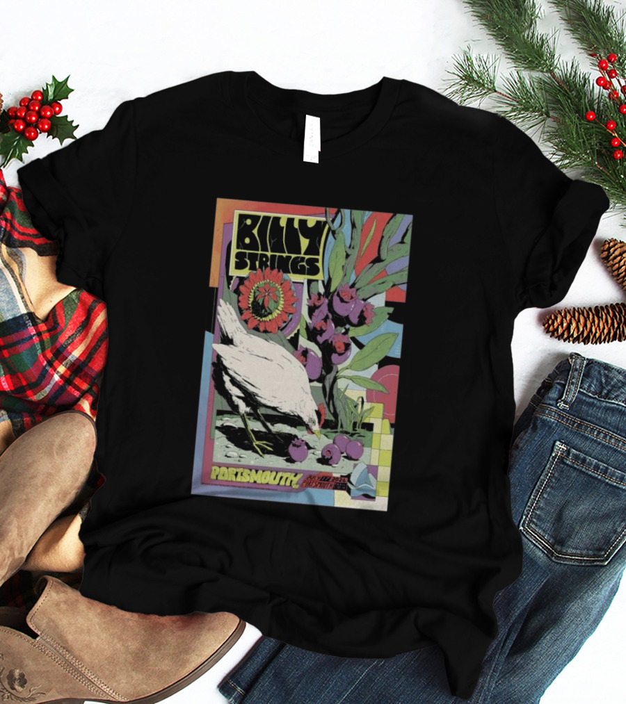 Billy Strings Jul 17 2026 Portsmouth Pavilion Chicken Flower T-Shirt
