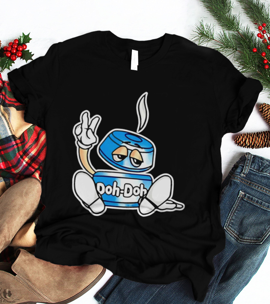 Doh Doh Peace Sign Playful Cartoon Character In Relaxed Pose T-Shirt