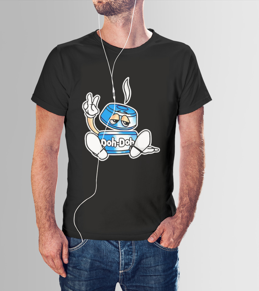 Doh Doh Peace Sign Playful Cartoon Character In Relaxed Pose T-Shirt
