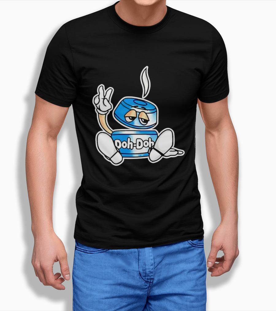 Doh Doh Peace Sign Playful Cartoon Character In Relaxed Pose T-Shirt