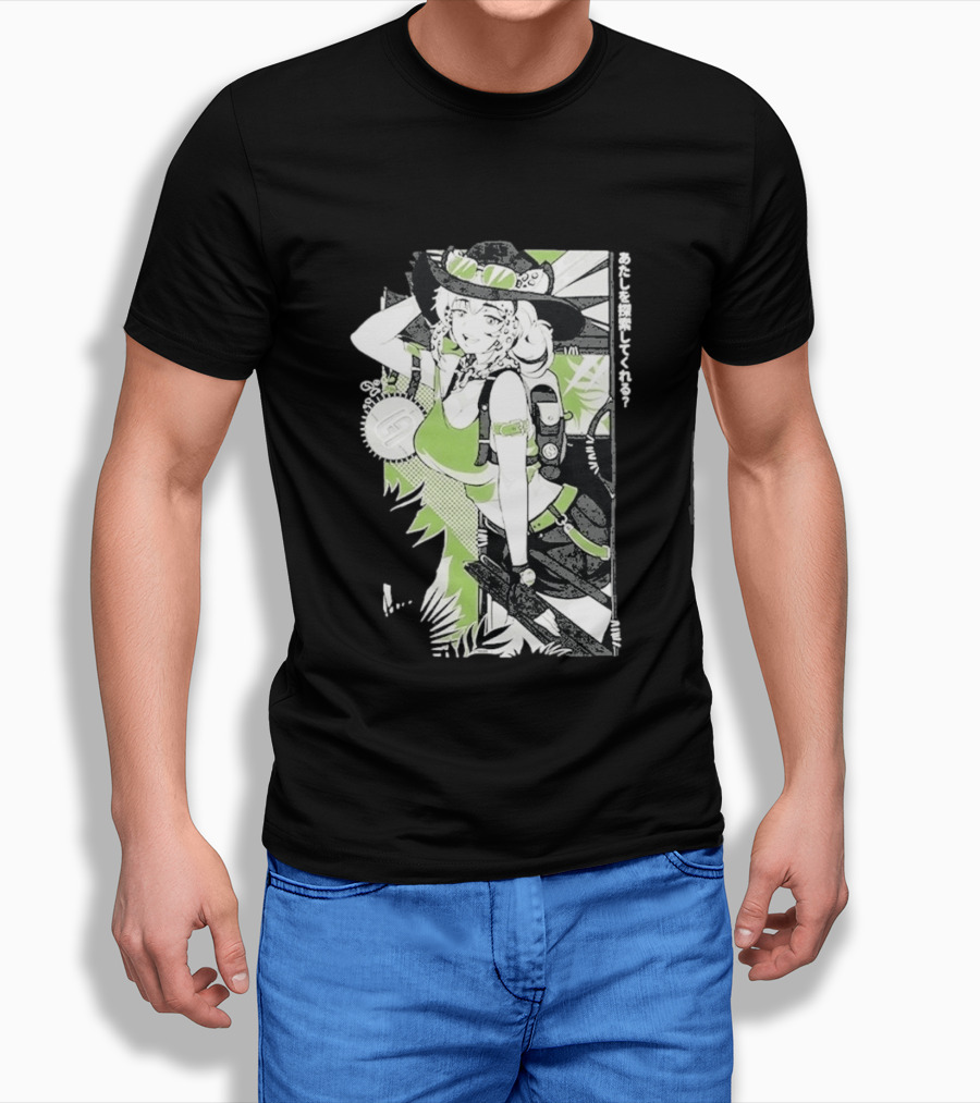 Wild Gamersupps Anime Waifu Adventure Green Aesthetic T-Shirt