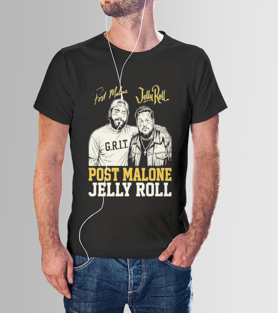 Post Malone Jelly Roll G.R.I.T Collaboration T-Shirt