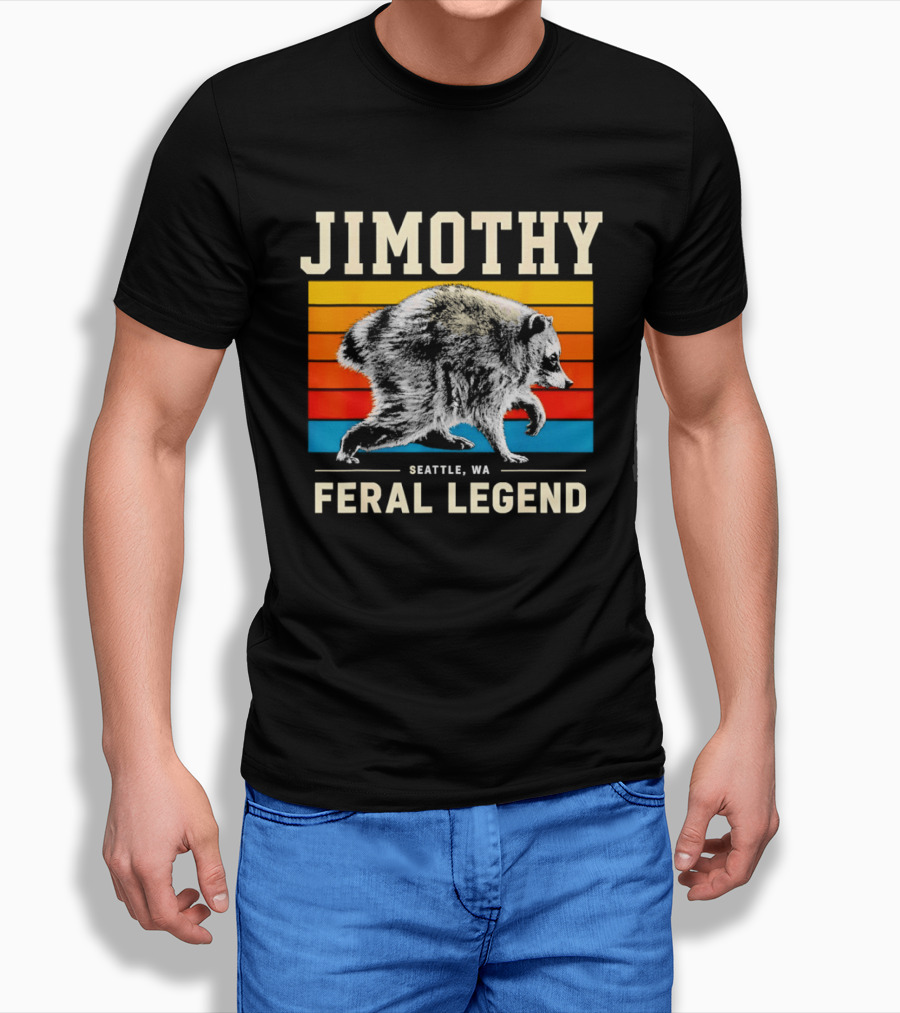 Jimothy Seattle Feral Legend Raccoon T-Shirt