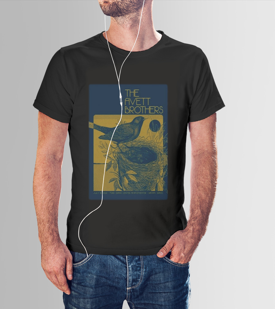 The Avett Brothers July 18 2026 Ford Idaho Center Amphitheater Nampa ID Bird And Nest T-Shirt