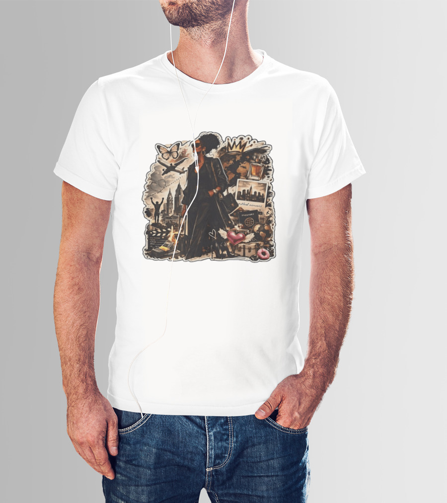 Stylish Woman Traveling With Passport Perfect Moments World Adventure T-Shirt