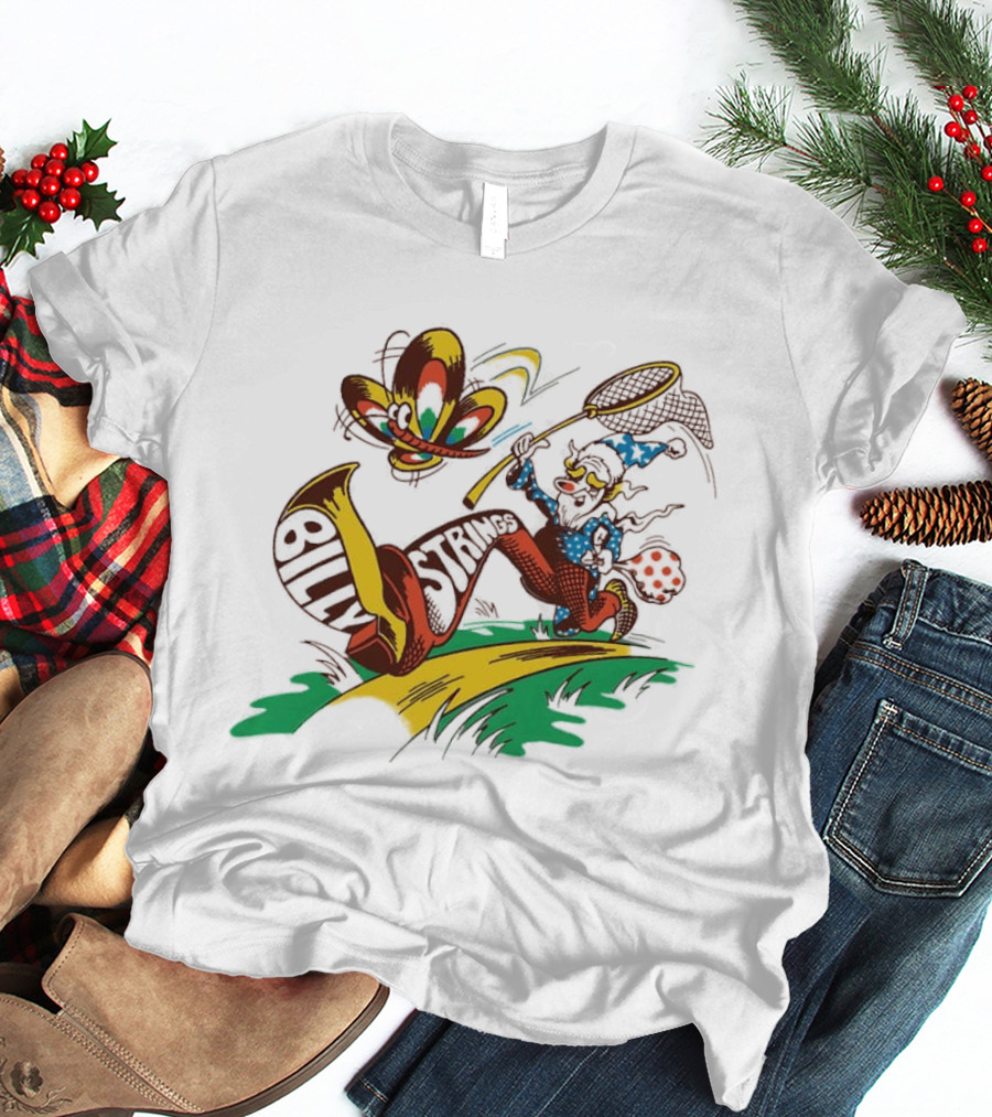 Billy Strings Wizard Catching Butterfly Cartoon Psychedelic T-Shirt
