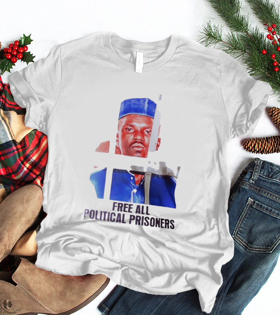 Free All Political Prisoners Protest Activism Painting Blue Beret T-Shirt