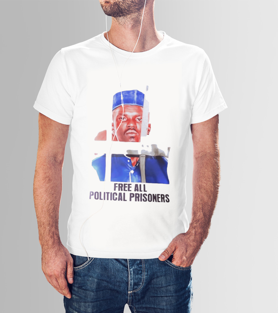 Free All Political Prisoners Protest Activism Painting Blue Beret T-Shirt