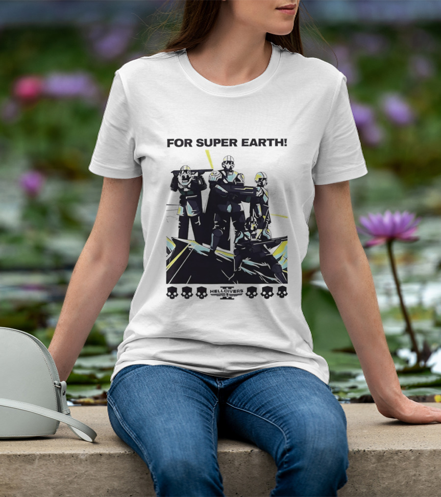 Helldivers II For Super Earth Video Game Soldiers T-Shirt
