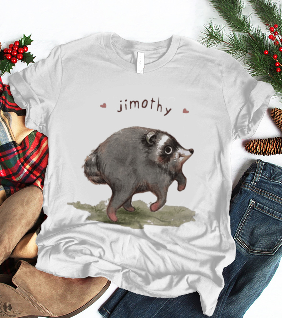 Jimothy Raccoon Cute Nature Illustration Seattle T-Shirt