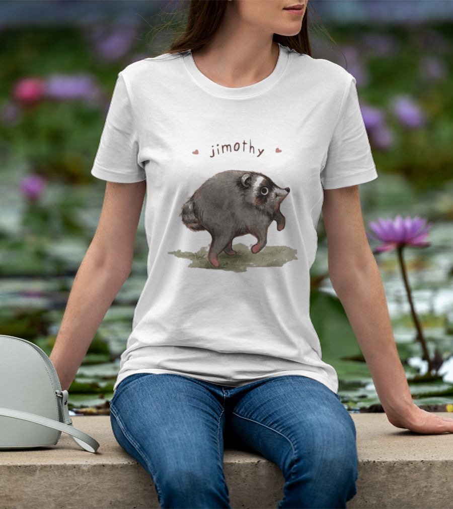 Jimothy Raccoon Cute Nature Illustration Seattle T-Shirt
