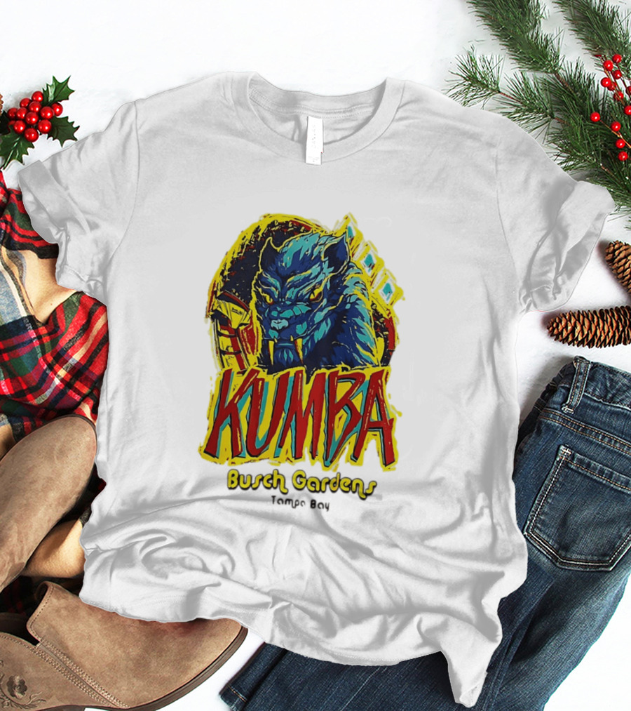Kumba Busch Gardens Tampa Bay Roller Design With Fierce Beast T-Shirt