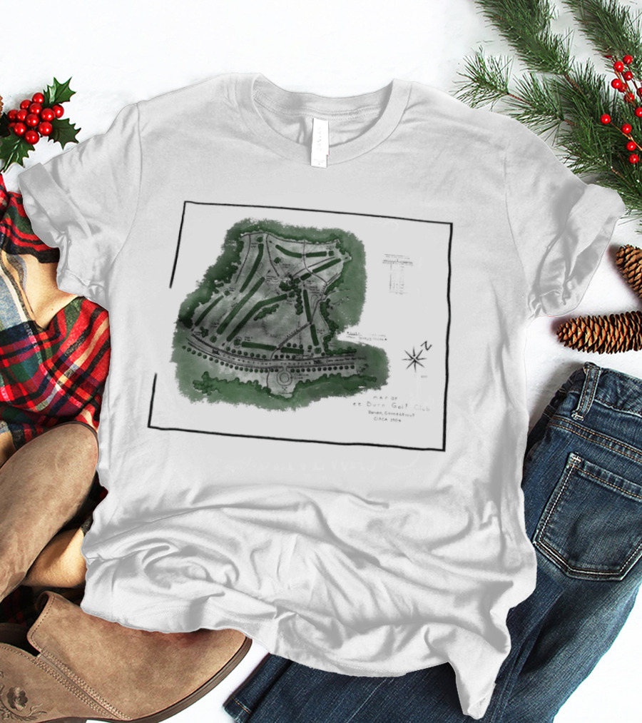 Wee Burn Golf Club Map Darien Connecticut 1904 Historic Course Drawing T-Shirt