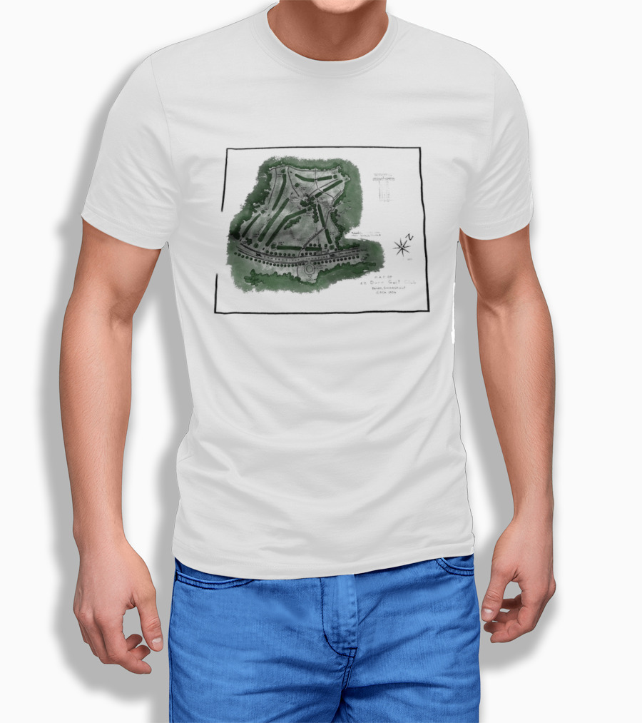 Wee Burn Golf Club Map Darien Connecticut 1904 Historic Course Drawing T-Shirt