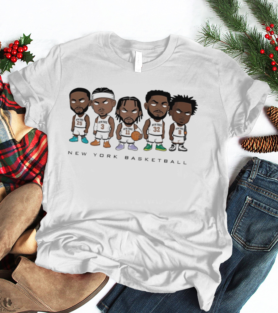 New York Basketball Knicks Chibi Player Caricature T-Shirt