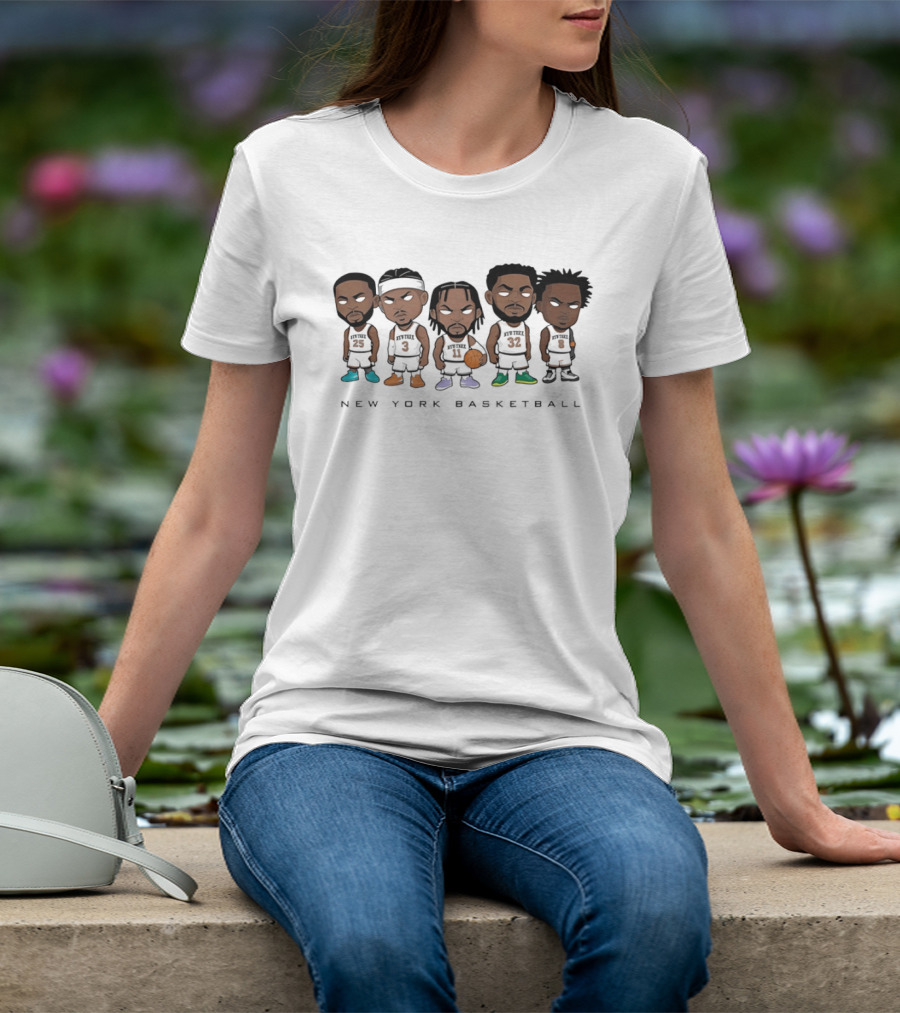 New York Basketball Knicks Chibi Player Caricature T-Shirt