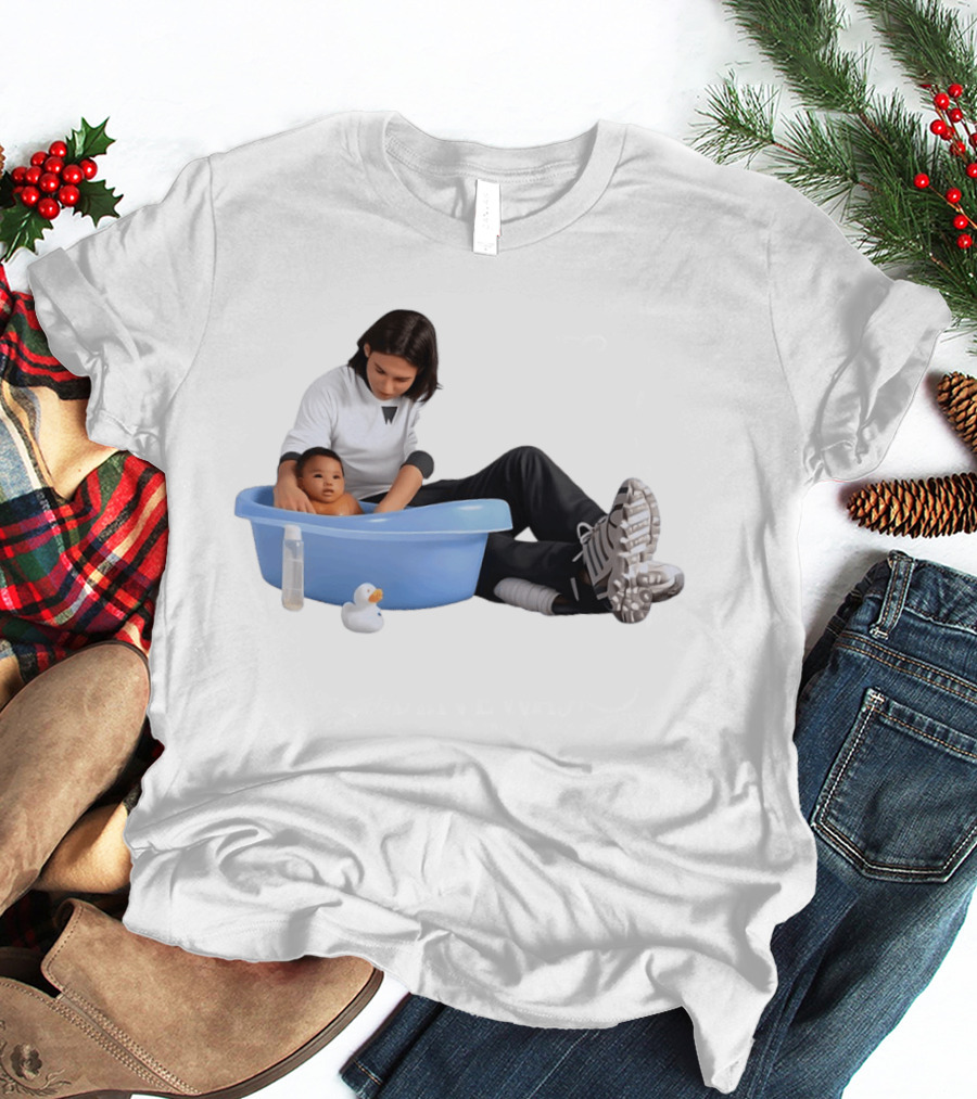 Parent Bathing Baby Blue Tub Care Essentials T-Shirt