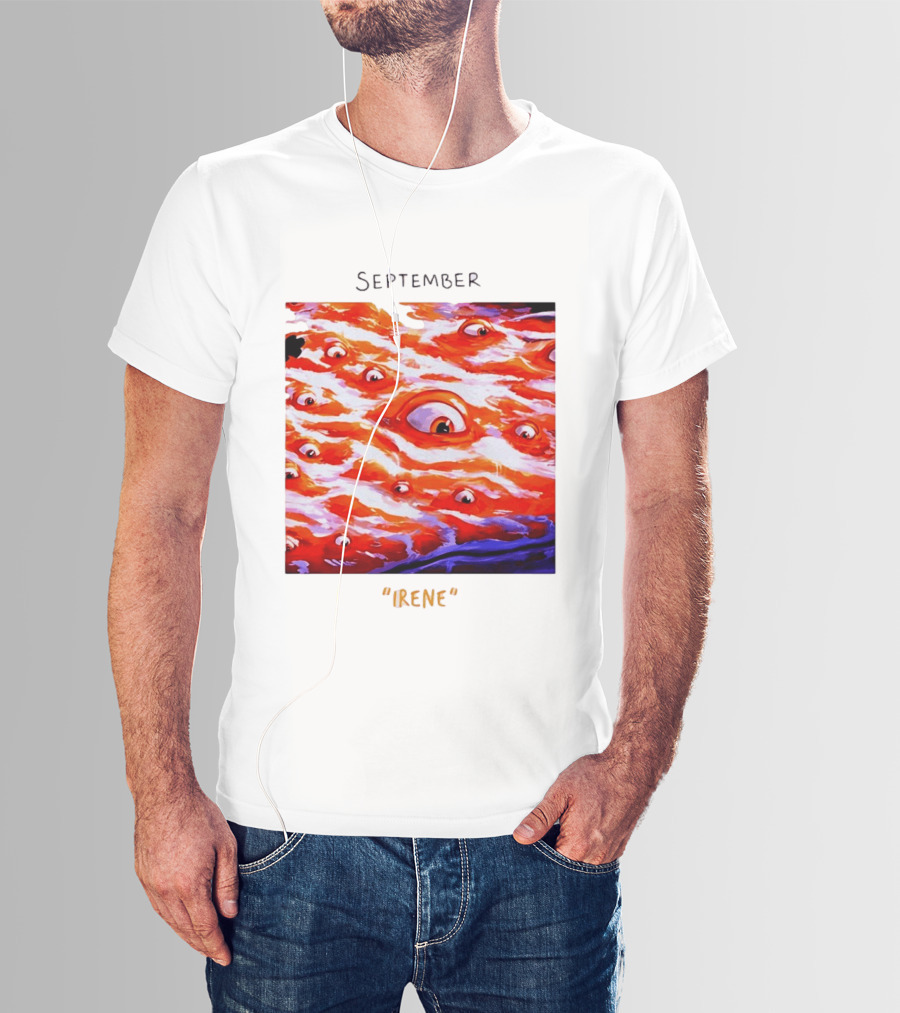 September Irene Surreal Eye Red Waves With Multiple Eyes T-Shirt
