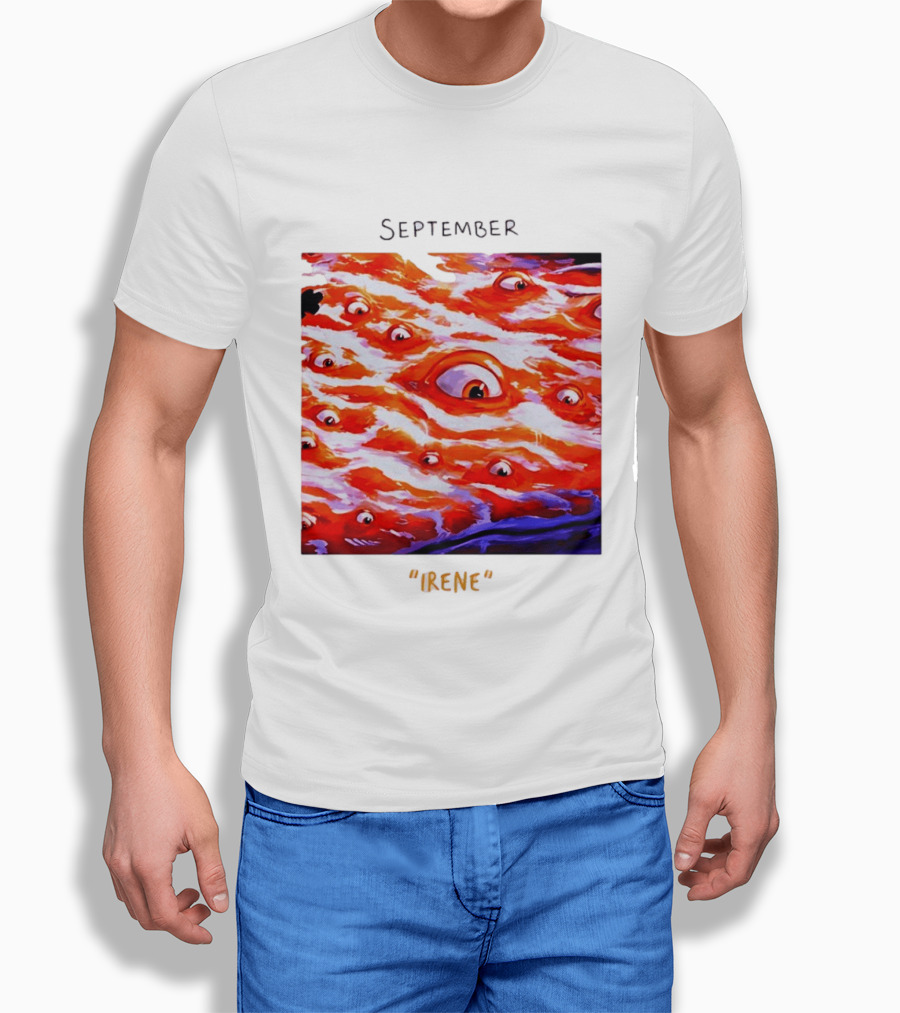September Irene Surreal Eye Red Waves With Multiple Eyes T-Shirt