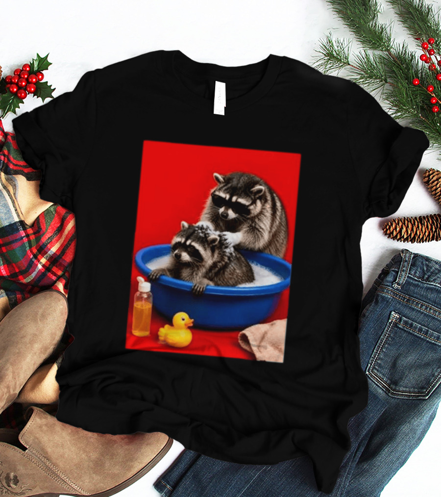 Jimothy Raccoon Viral Trash Panda Bubble Bath Glasses T-Shirt