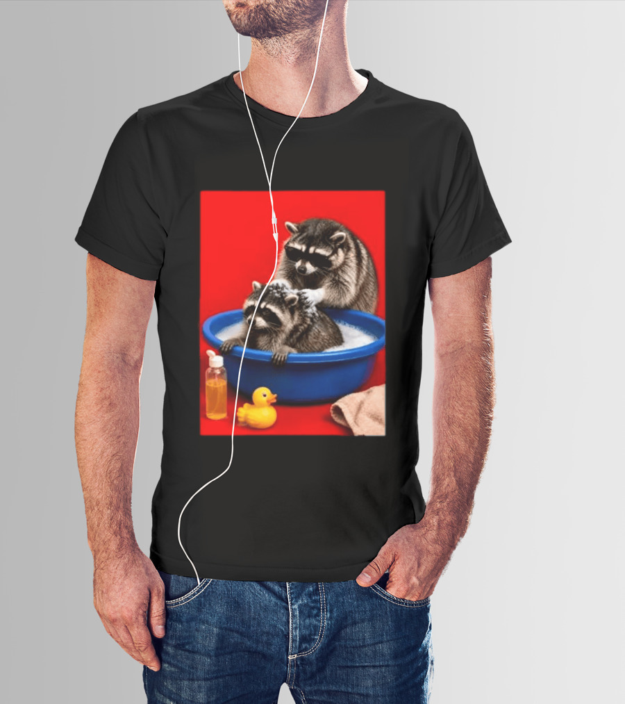 Jimothy Raccoon Viral Trash Panda Bubble Bath Glasses T-Shirt