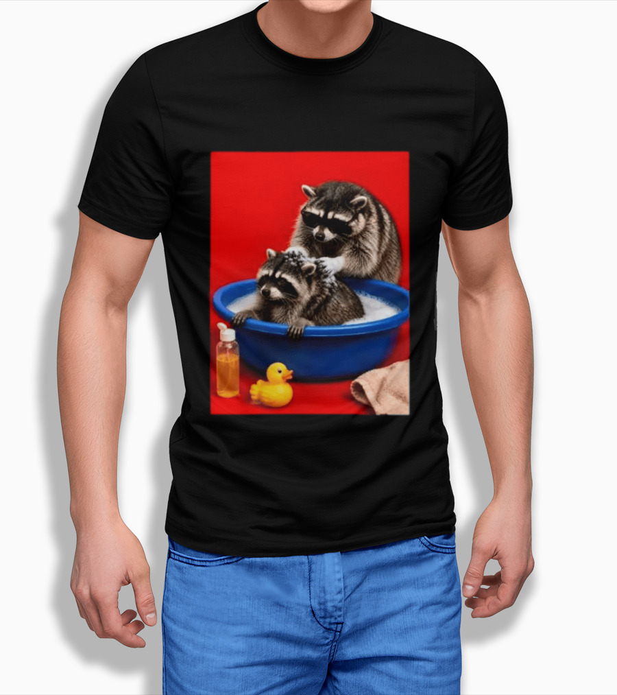 Jimothy Raccoon Viral Trash Panda Bubble Bath Glasses T-Shirt
