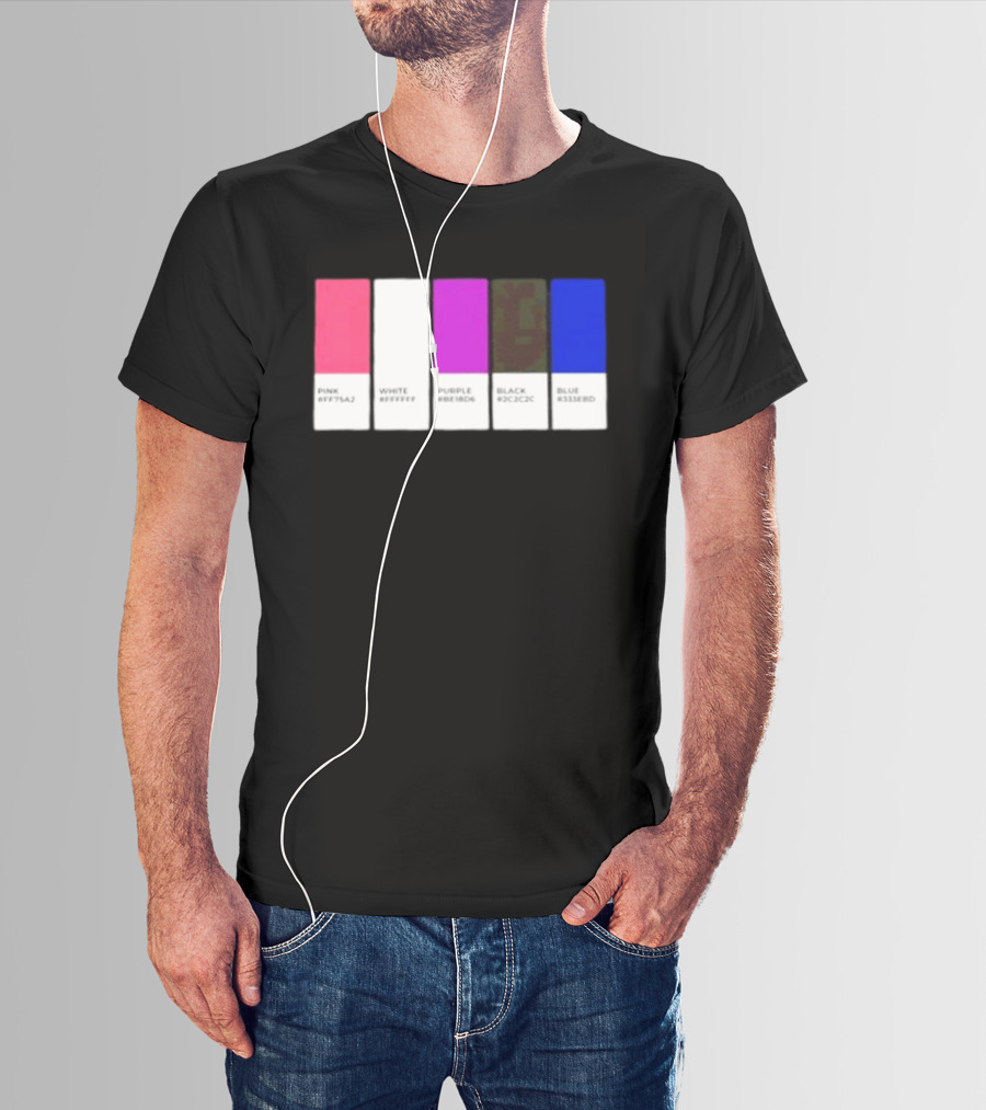 Pink #FF79A2 White #FFFFFF Purple #BE18D6 Black #2C2C2C Blue #3358ED T-Shirt