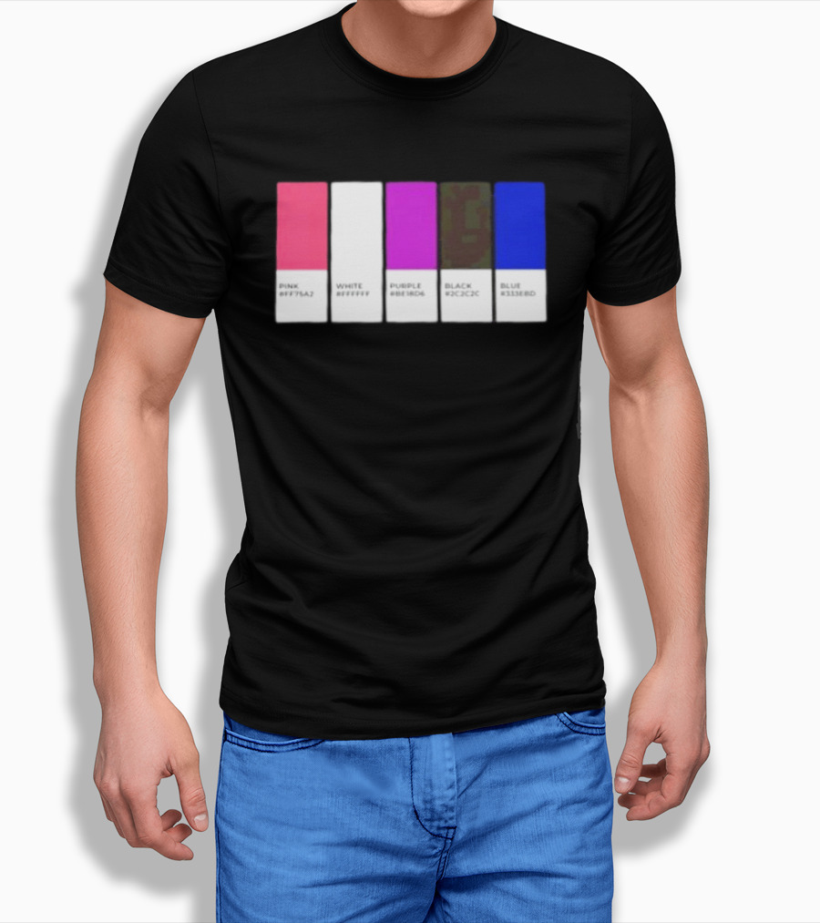 Pink #FF79A2 White #FFFFFF Purple #BE18D6 Black #2C2C2C Blue #3358ED T-Shirt