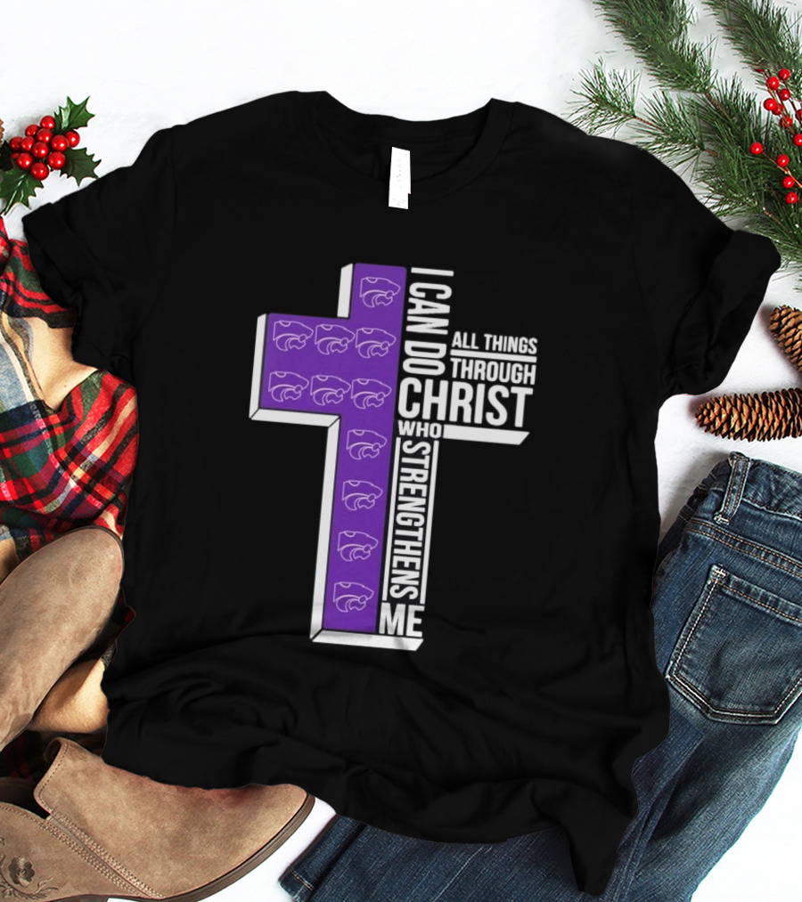 Kansas State Wildcats Faith Empowerment Through Christ Cross T-Shirt