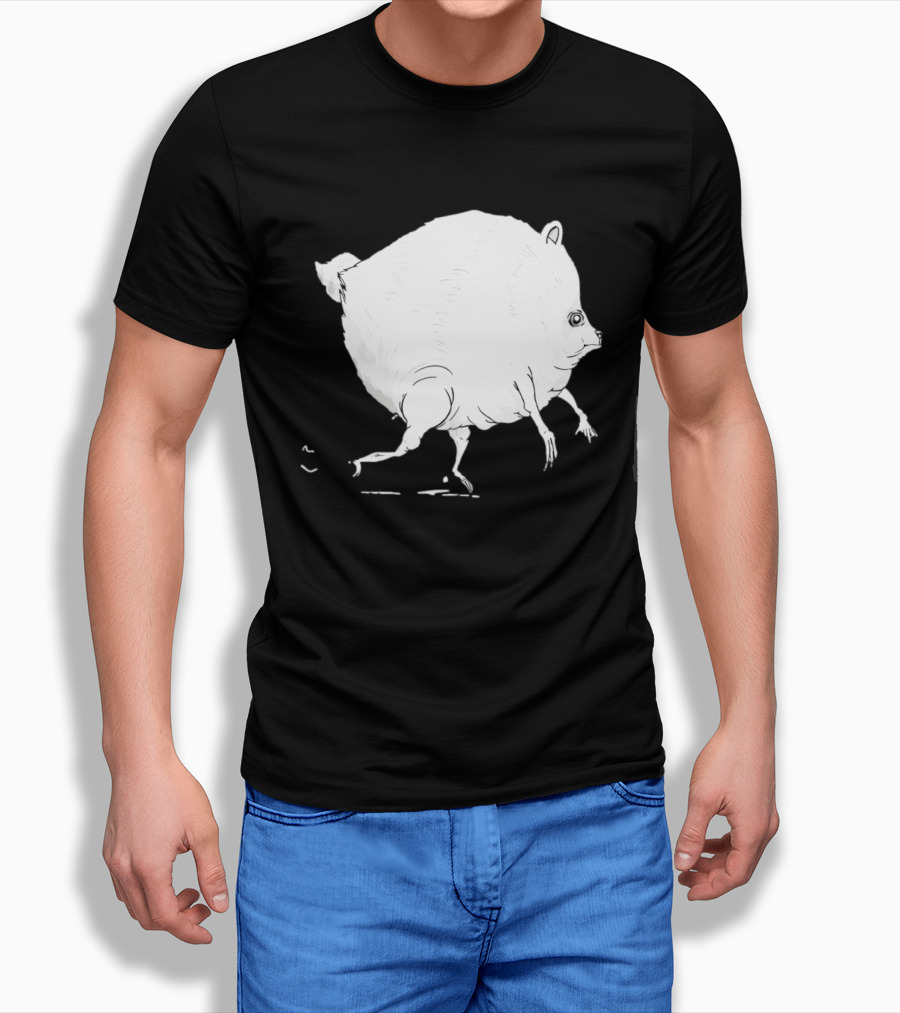 Running Round Hamster Creature Absurd White Quadruped Honesty T-Shirt
