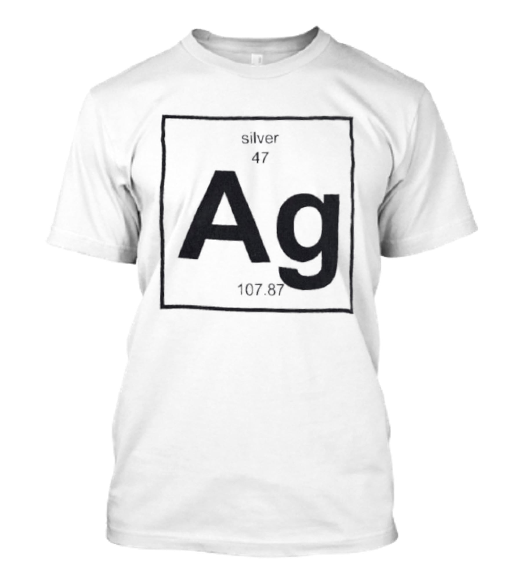Silver Periodic Table Element Ag 47 Atomic Number 107.87 Chemistry T-Shirt