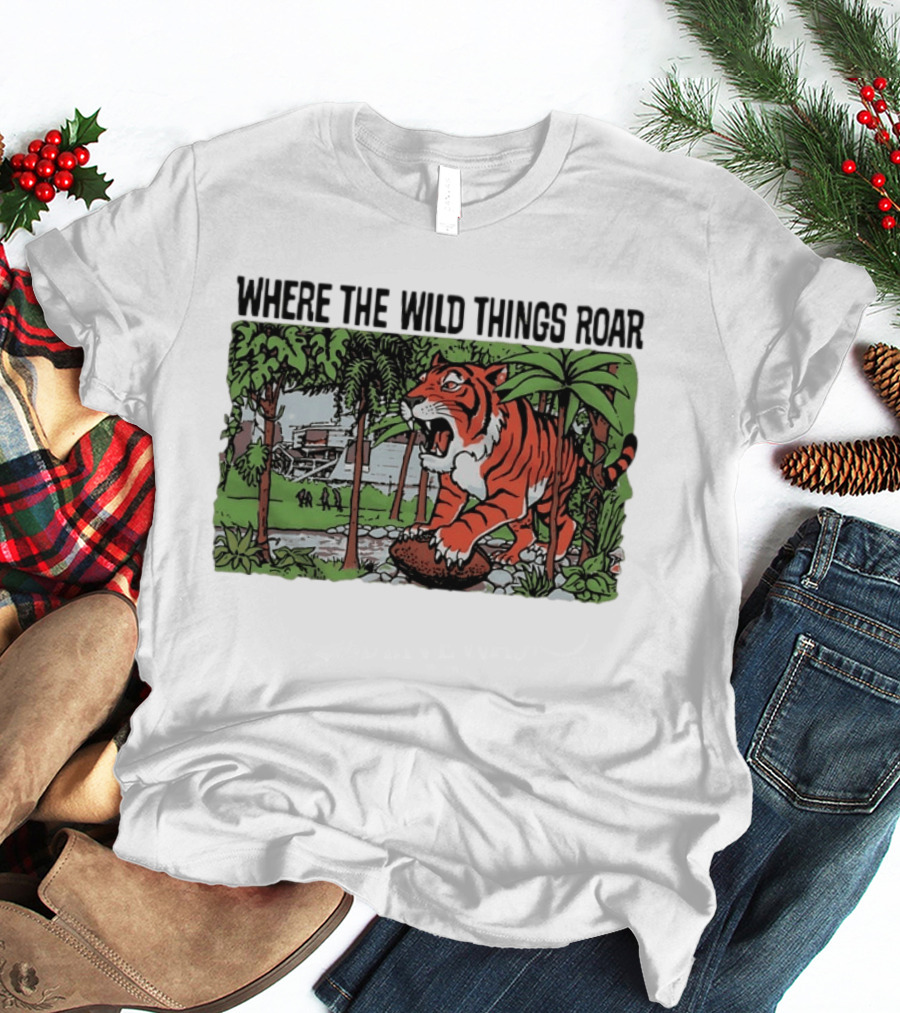 Cincinnati Bengals Where The Wild Things Roar Tiger Jungle Scene T-Shirt