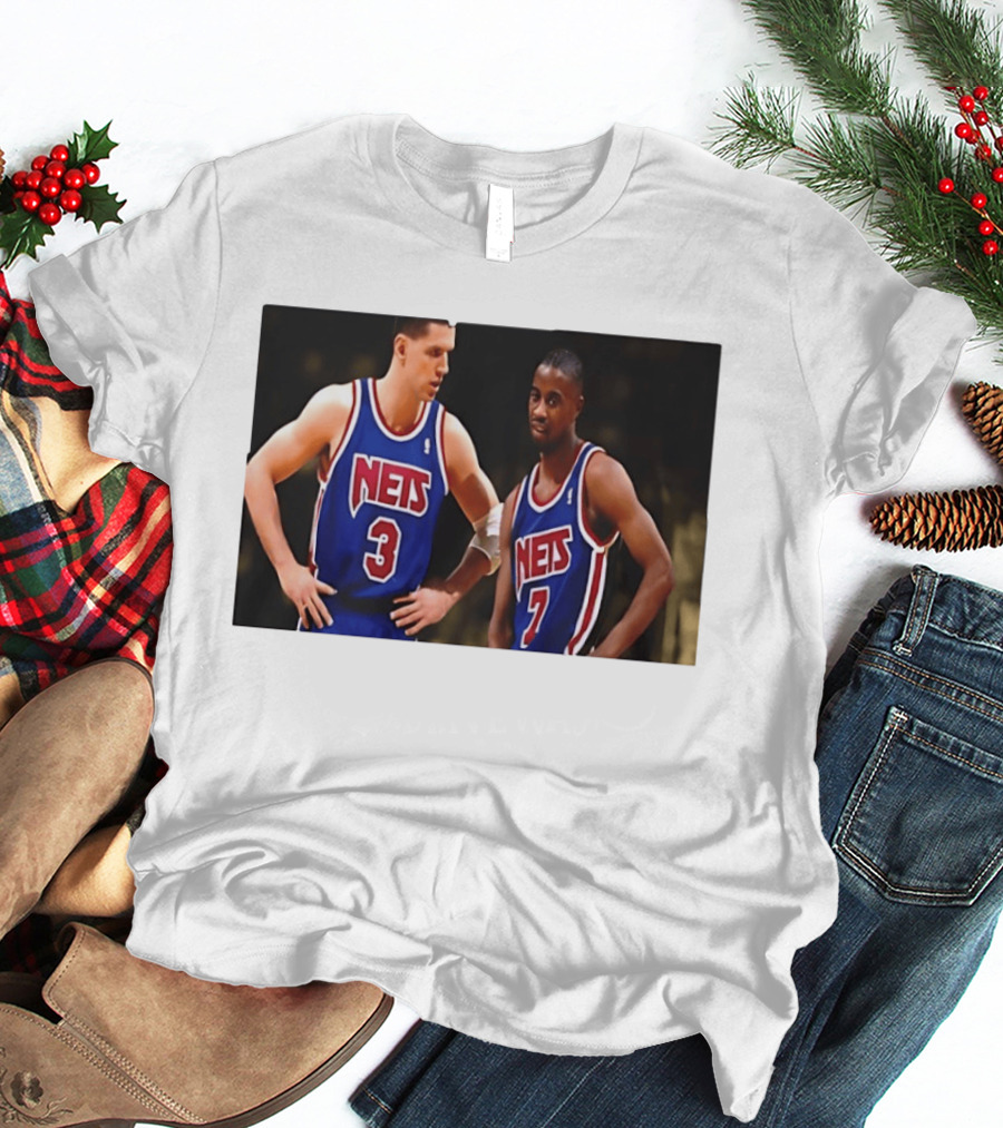 Drazen Petrovic Kenny Anderson New Jersey Nets 3 7 Blue Jerseys T-Shirt