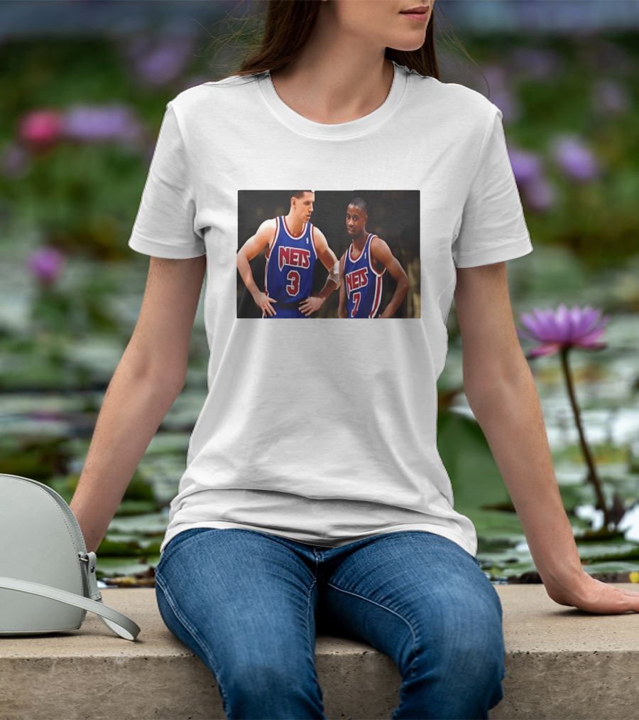 Drazen Petrovic Kenny Anderson New Jersey Nets 3 7 Blue Jerseys T-Shirt