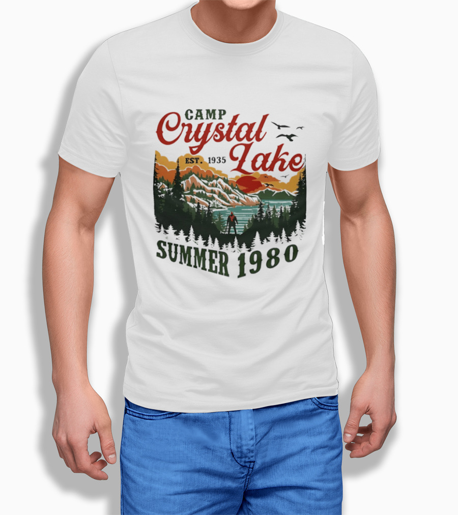 Camp Crystal Lake EST 1935 Summer 1980 Scenic Reflection T-Shirt