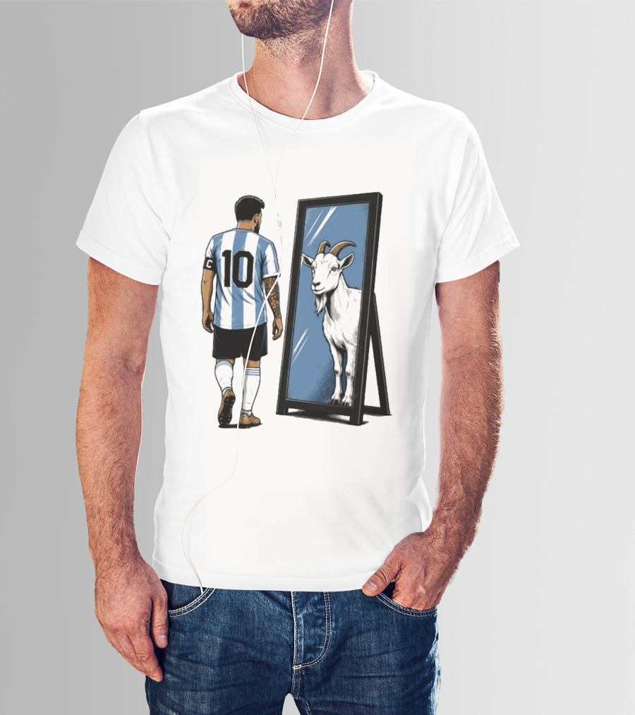 GOAT In The Mirror Argentina 10 Soccer Legend T-Shirt