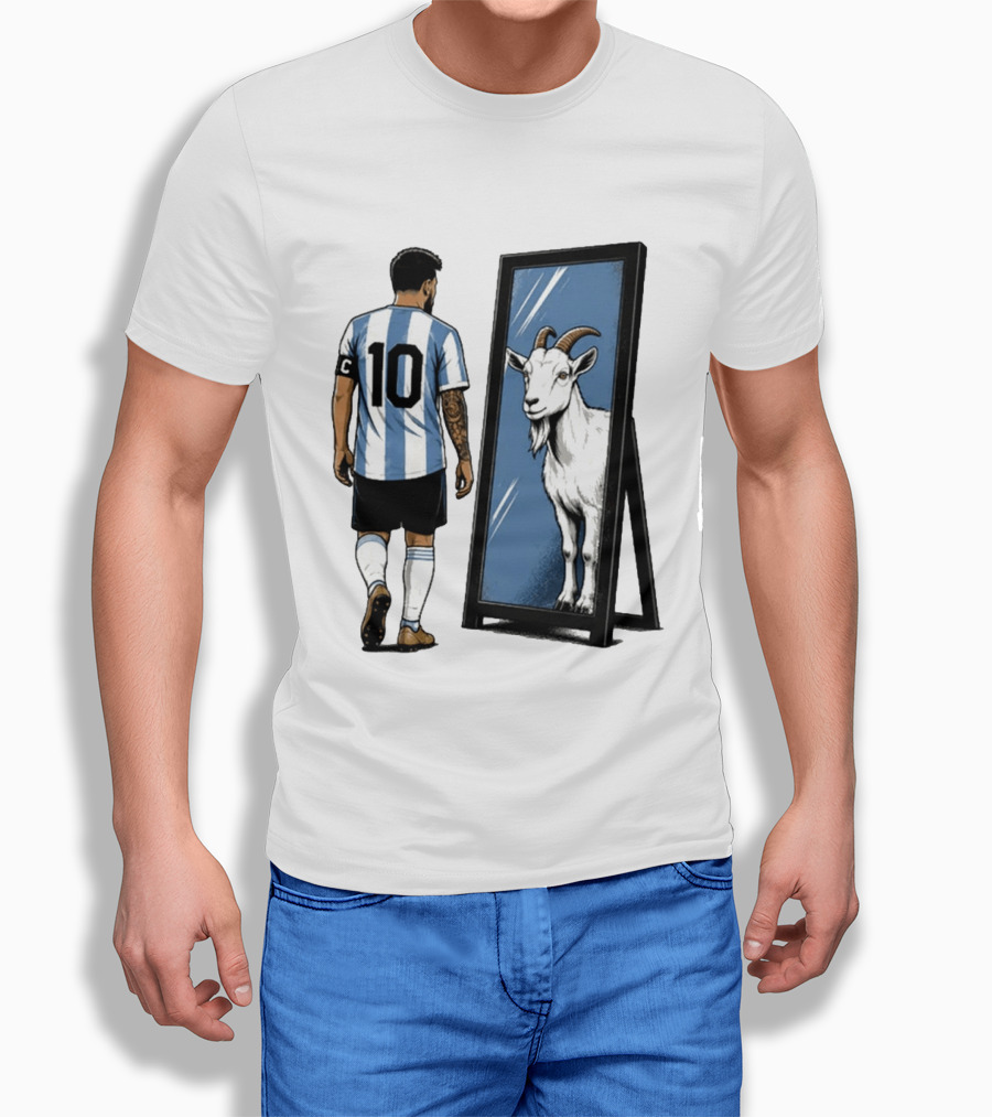 GOAT In The Mirror Argentina 10 Soccer Legend T-Shirt